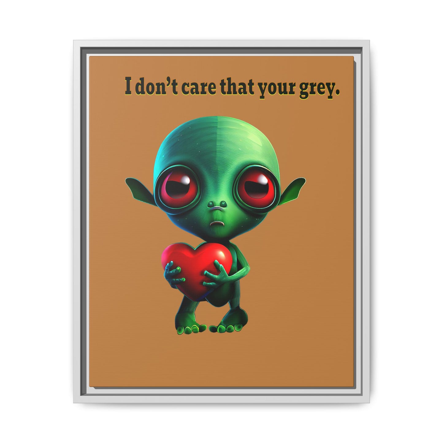 I don't care that your grey - framed canvas art (light brown)
