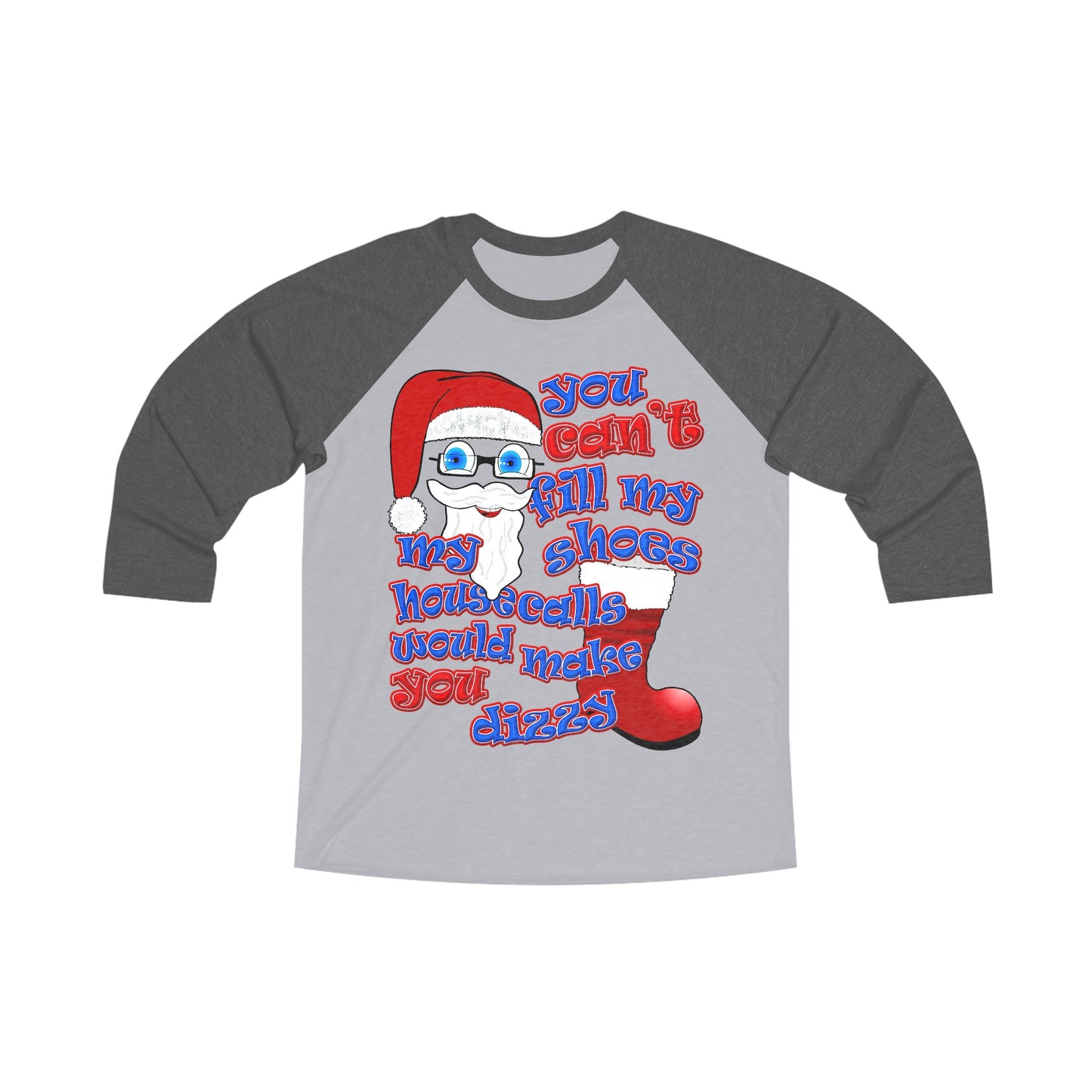 santa's shoes - Unisex Tri-Blend 3\4 Raglan Tee