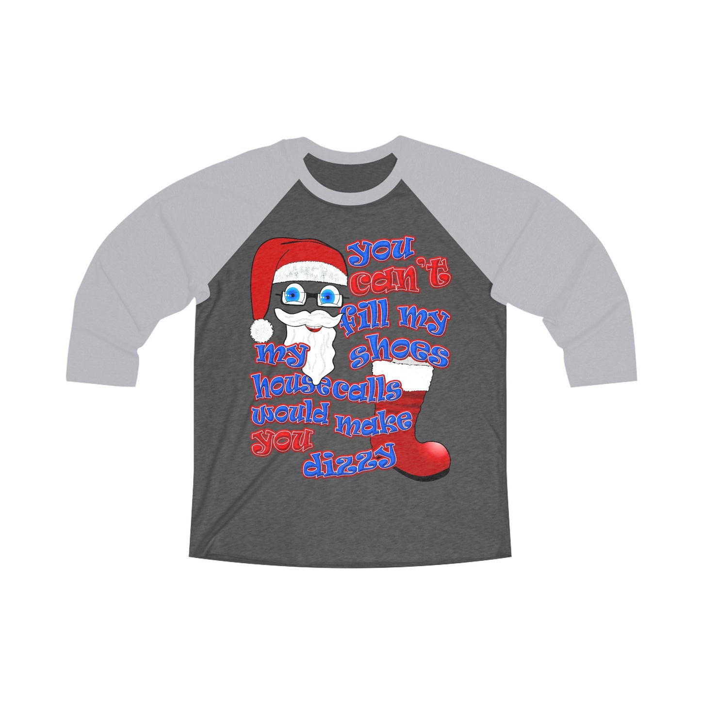 santa's shoes - Unisex Tri-Blend 3\4 Raglan Tee