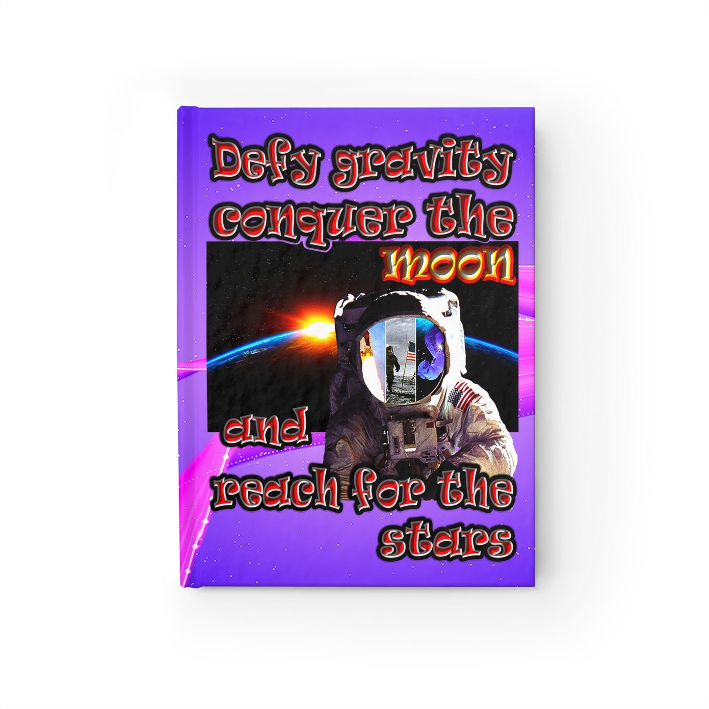 defy conquer reach - journal-blank (purple-pink wave)