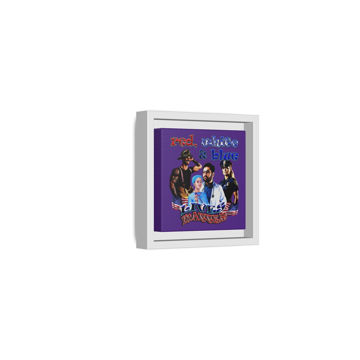 rw&b lives matter - framed canvas art (purple)