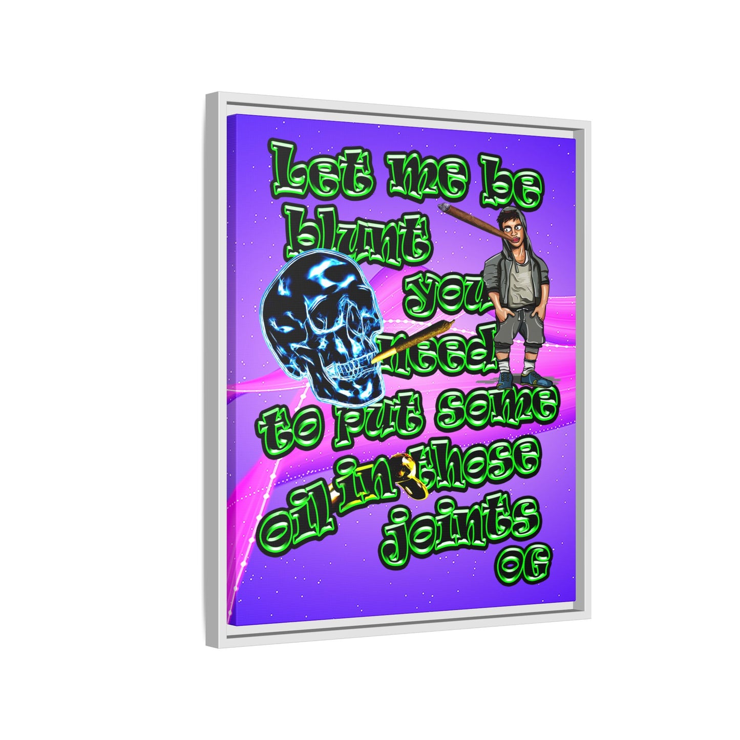og - framed canvas art (purple-pink wave)