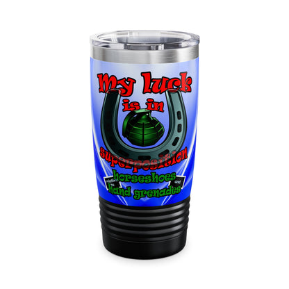 my luck - Ringneck Tumbler, 20oz (blue-white wave)