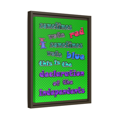declaration of the independents - framed canvas art (logo green)