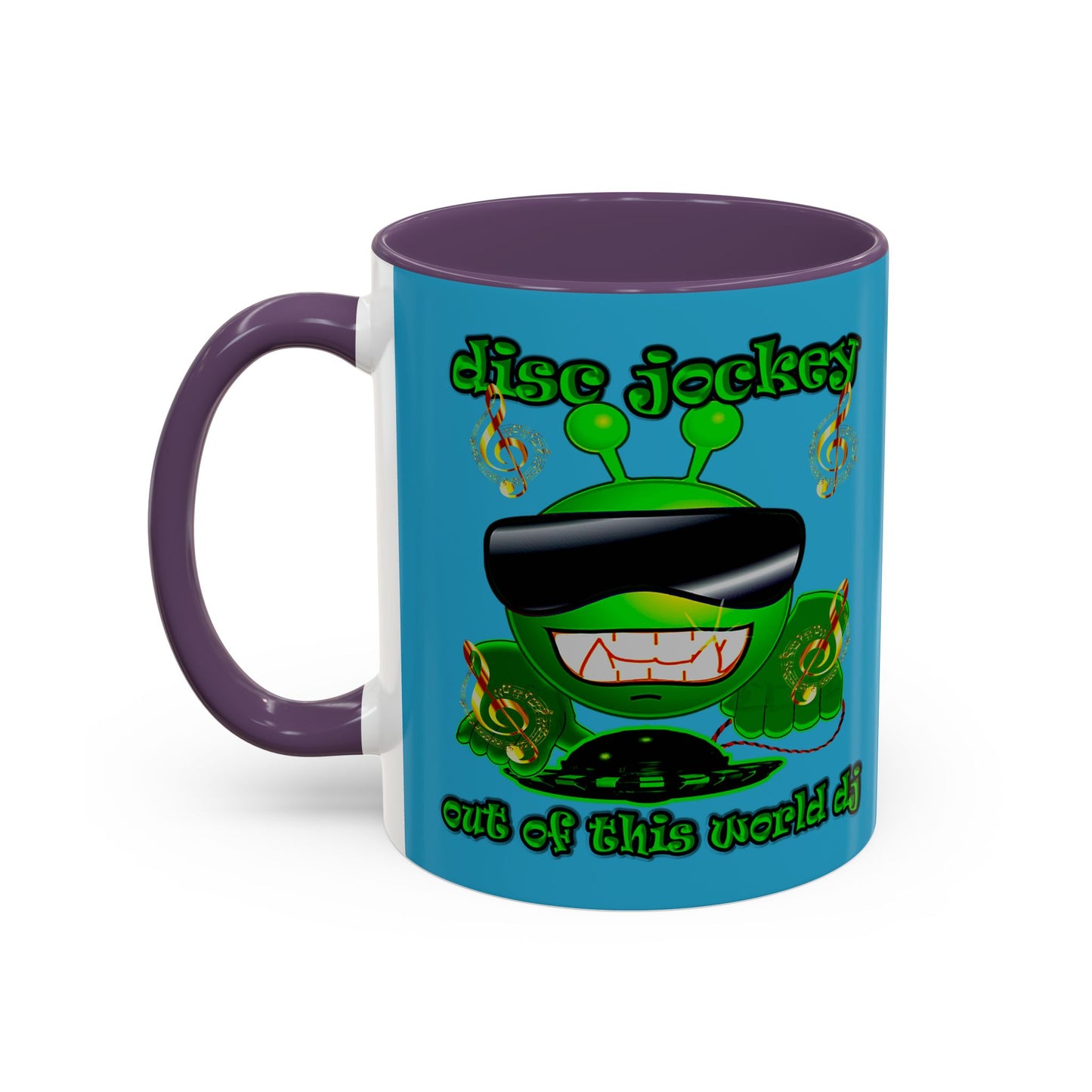 disc jockey - Accent Mug (turquoise)