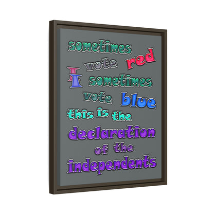 declaration of the independents - framed canvas art (dark grey)