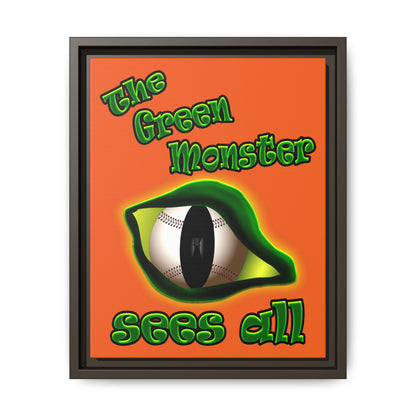 green monster - framed canvas art (orange)