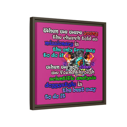 doggystyle - framed canvas art (pink)