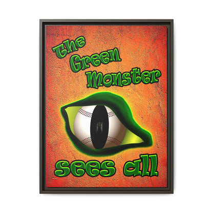 green monster - framed canvas art (burnt orange)