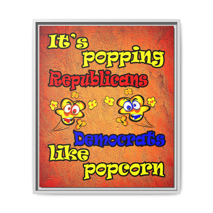 popping like popcorn - framed canvas art (burnt orange)
