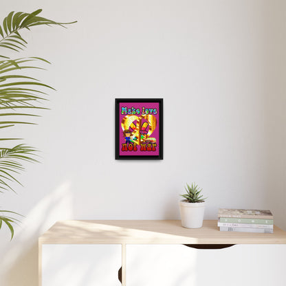 love peace - framed canvas art (pink)
