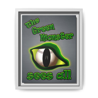 green monster - framed canvas art (grey-light grey)