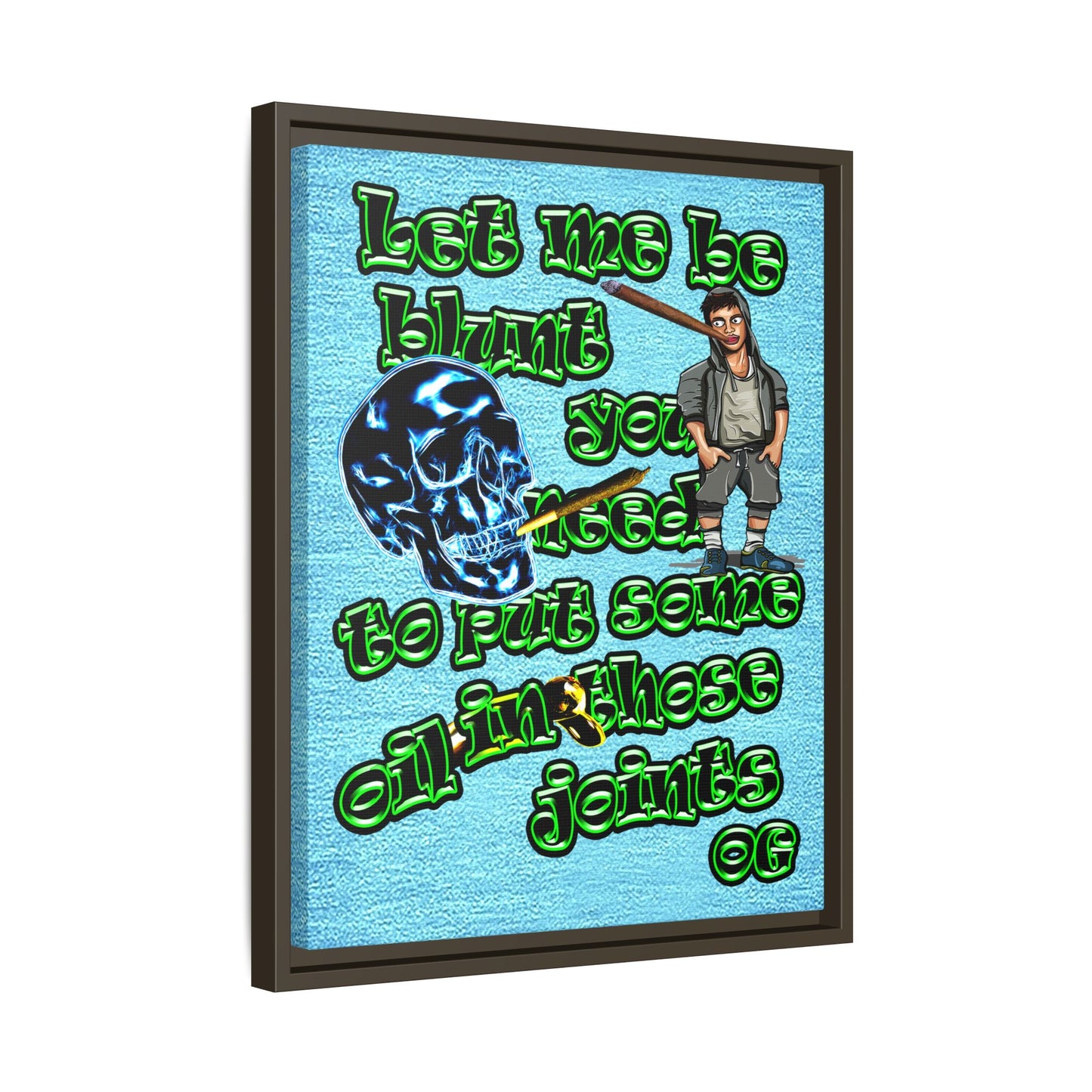 og - framed canvas art (faded blue)