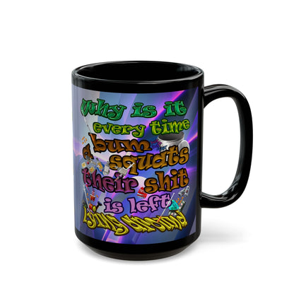 the bum's shit - Black Mug (grey-pink wave)