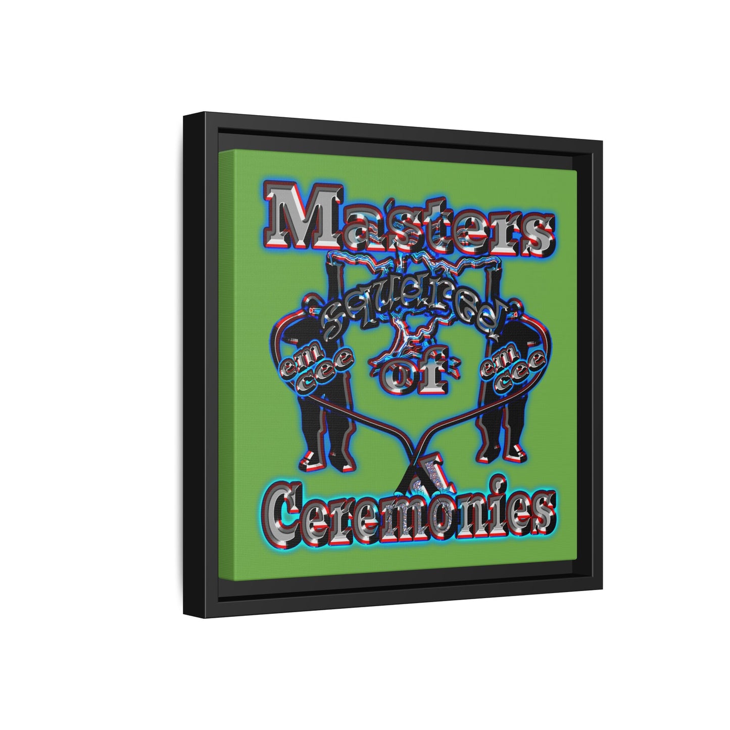 em cee squared - framed canvas art (green)