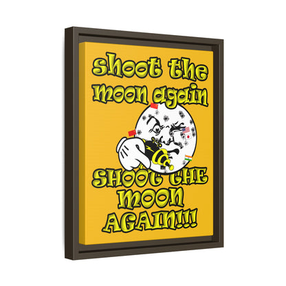 shoot the moon again - framed canvas art (yellow)
