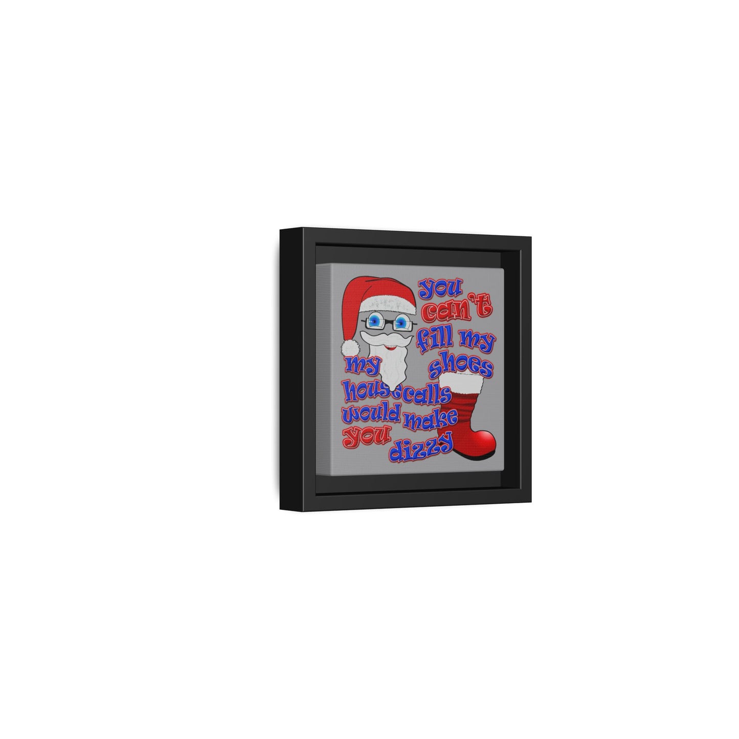 santa's shoes - framed canvas art (grey)
