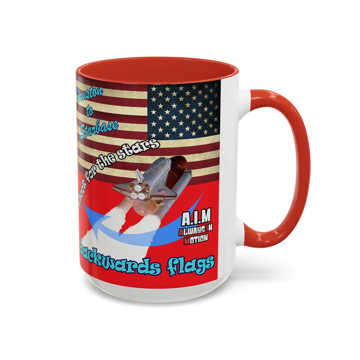 shoot for the stars - Accent Mug (red)
