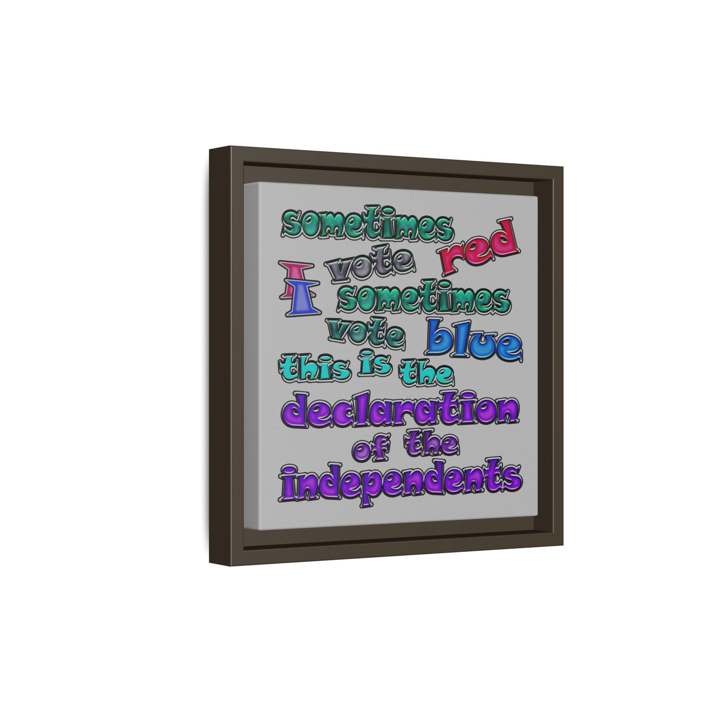 declaration of the independents - framed canvas art (light grey)