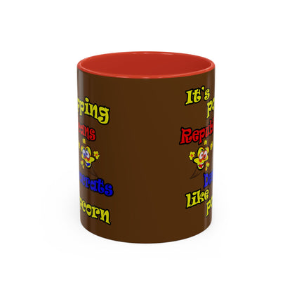 popping like popcorn - Accent Mug (brown)