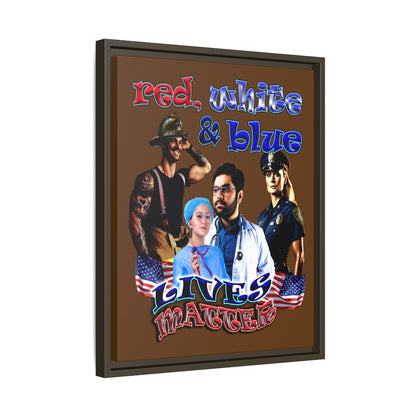 rw&b lives matter - framed canvas art (brown)
