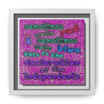 declaration of the independents - framed canvas art (pink swirl)