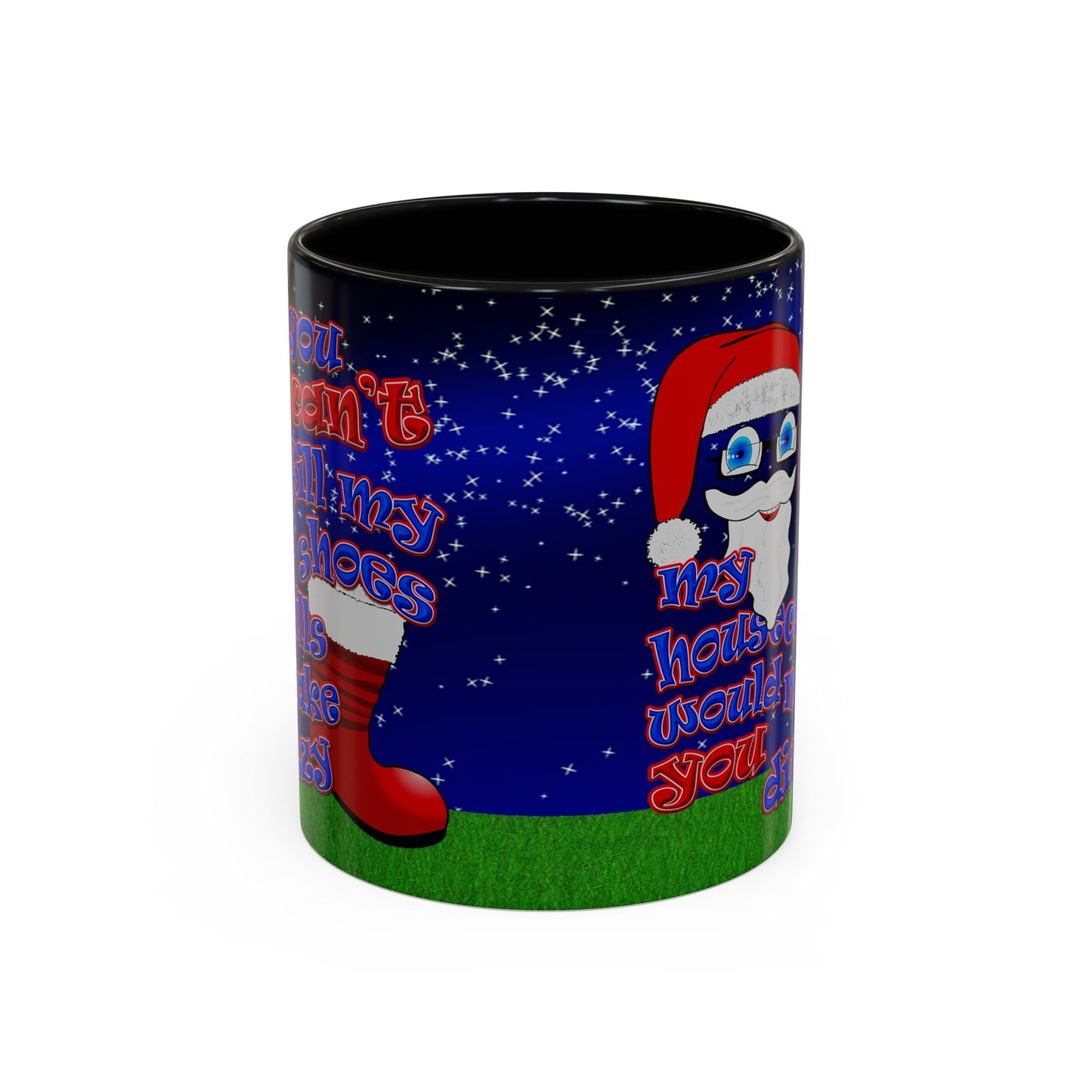 santa's shoes - Accent Mug ('snoops' background)