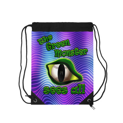 green monster - Drawstring Bag (purple wave)