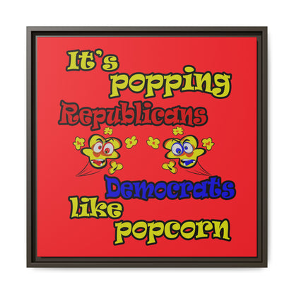 popping like popcorn - framed canvas art (red)