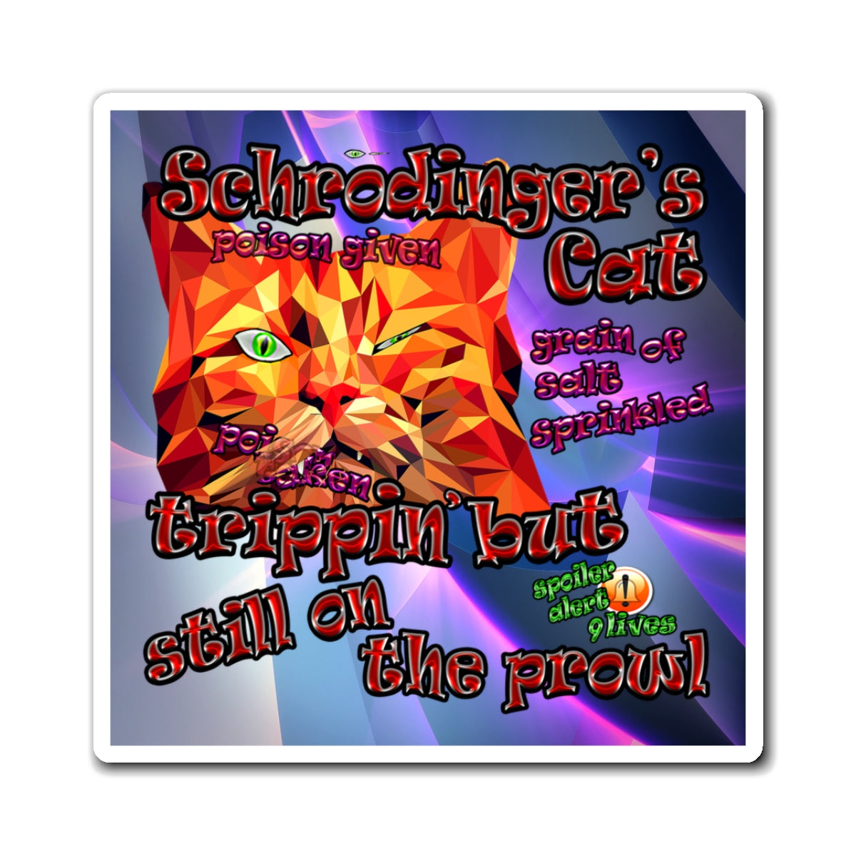 schrodinger's cat - Magnets - (grey-pink wave)