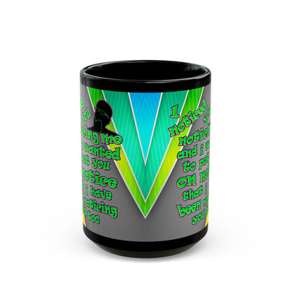 noticed you noticing - Black Mug (rainbow split)