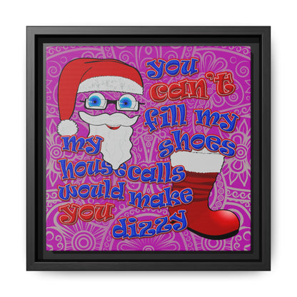 santa's shoes - framed canvas art (pink swirl)