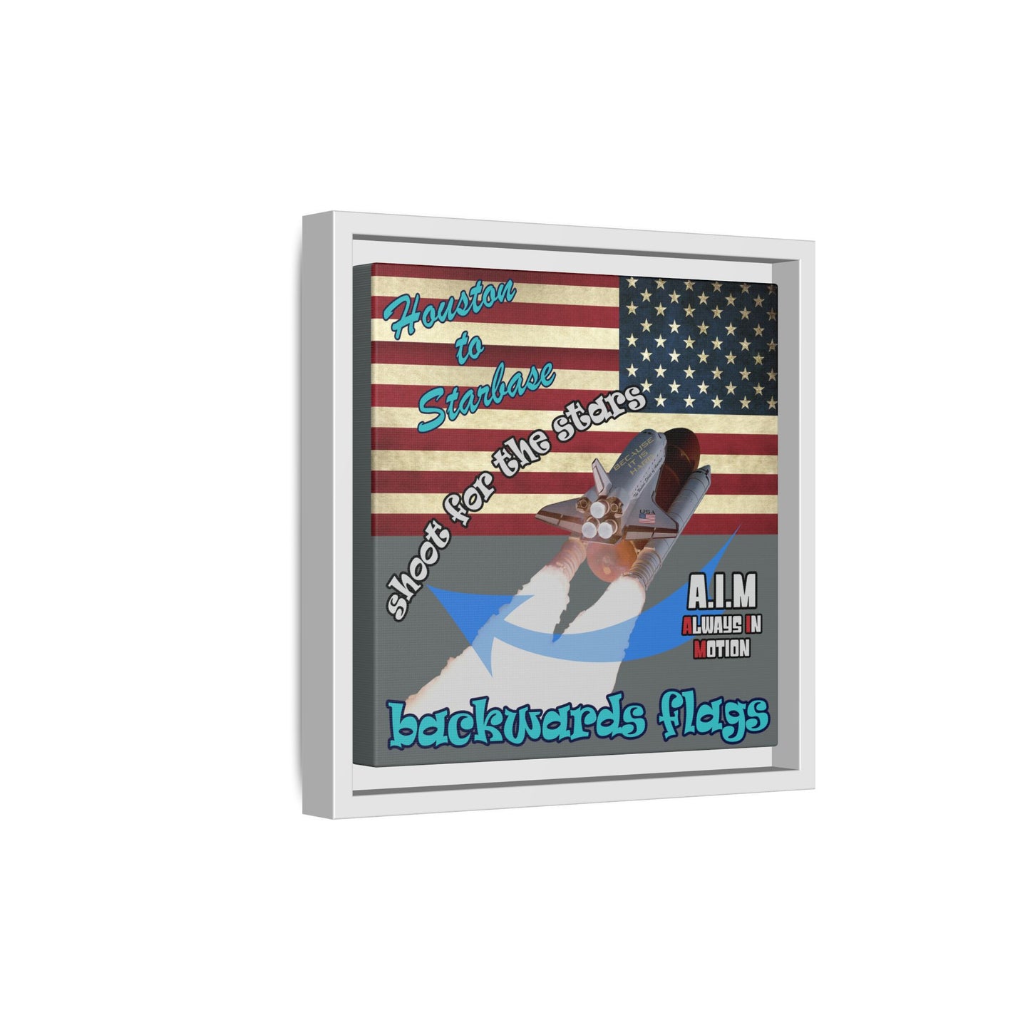 shoot for the stars - framed canvas art (dark grey)