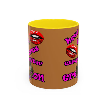 hoes b4 bros - Accent Mug (light brown)
