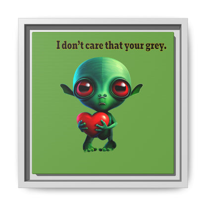 I don't care that your grey - framed canvas art (green)