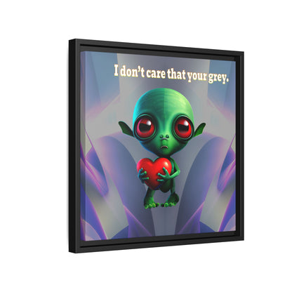 I don't care that your grey - framed canvas art (grey-pink wave)
