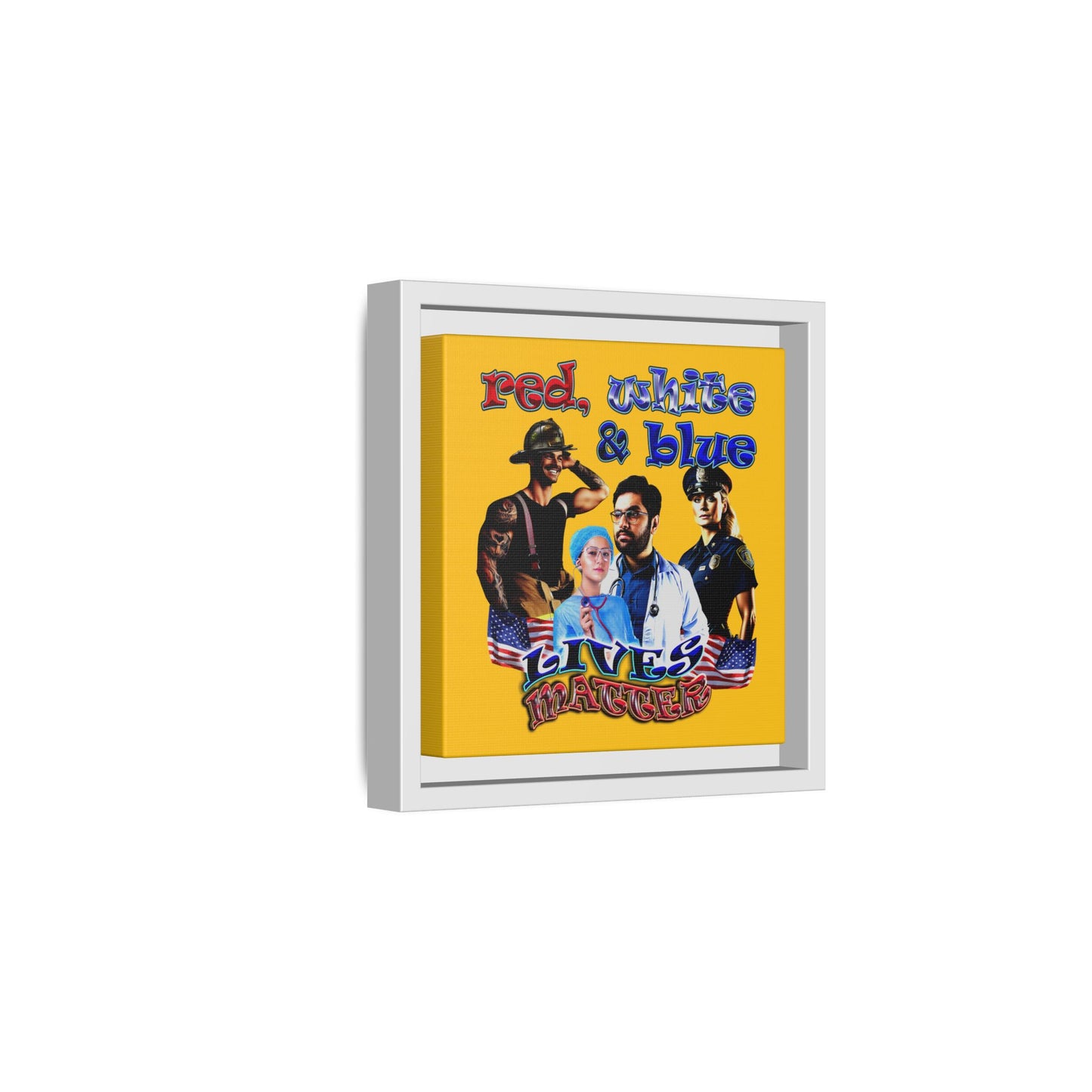 rw&b lives matter - framed canvas art (yellow)
