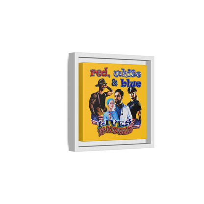 rw&b lives matter - framed canvas art (yellow)