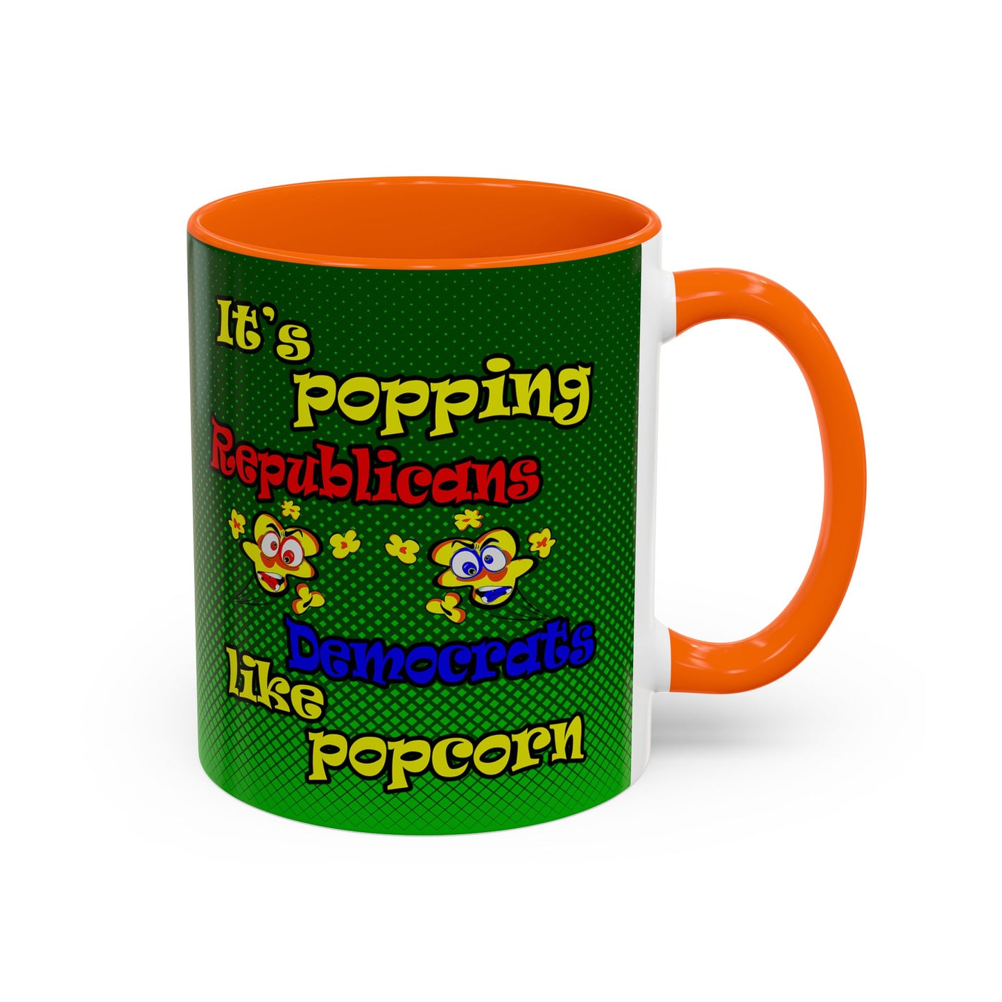 popping like popcorn - Accent Mug (logo green)