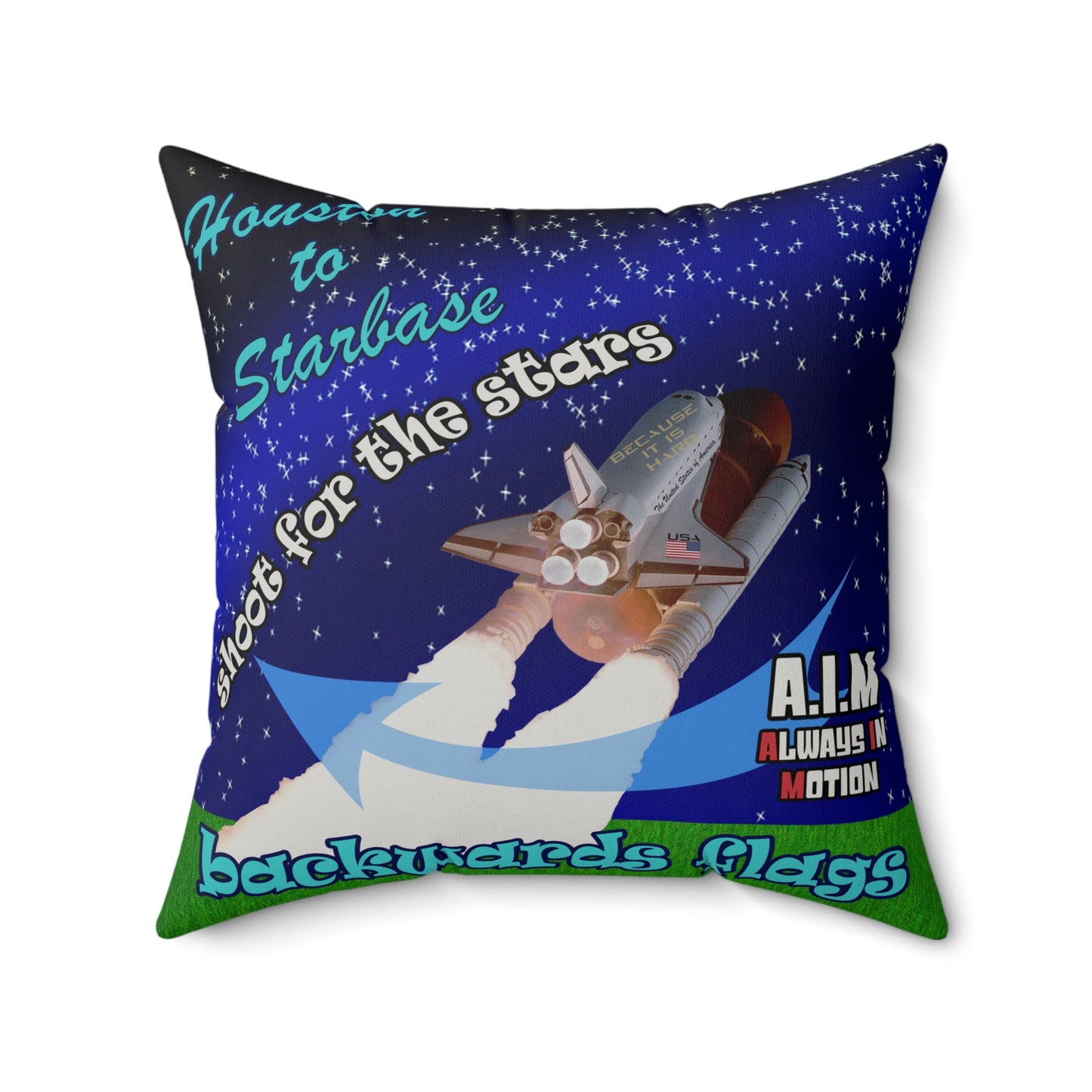 shoot for the stars - Faux Suede Square Pillow - ('snoops' background)