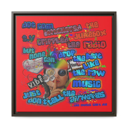 drop the beat - framed canvas art (red)