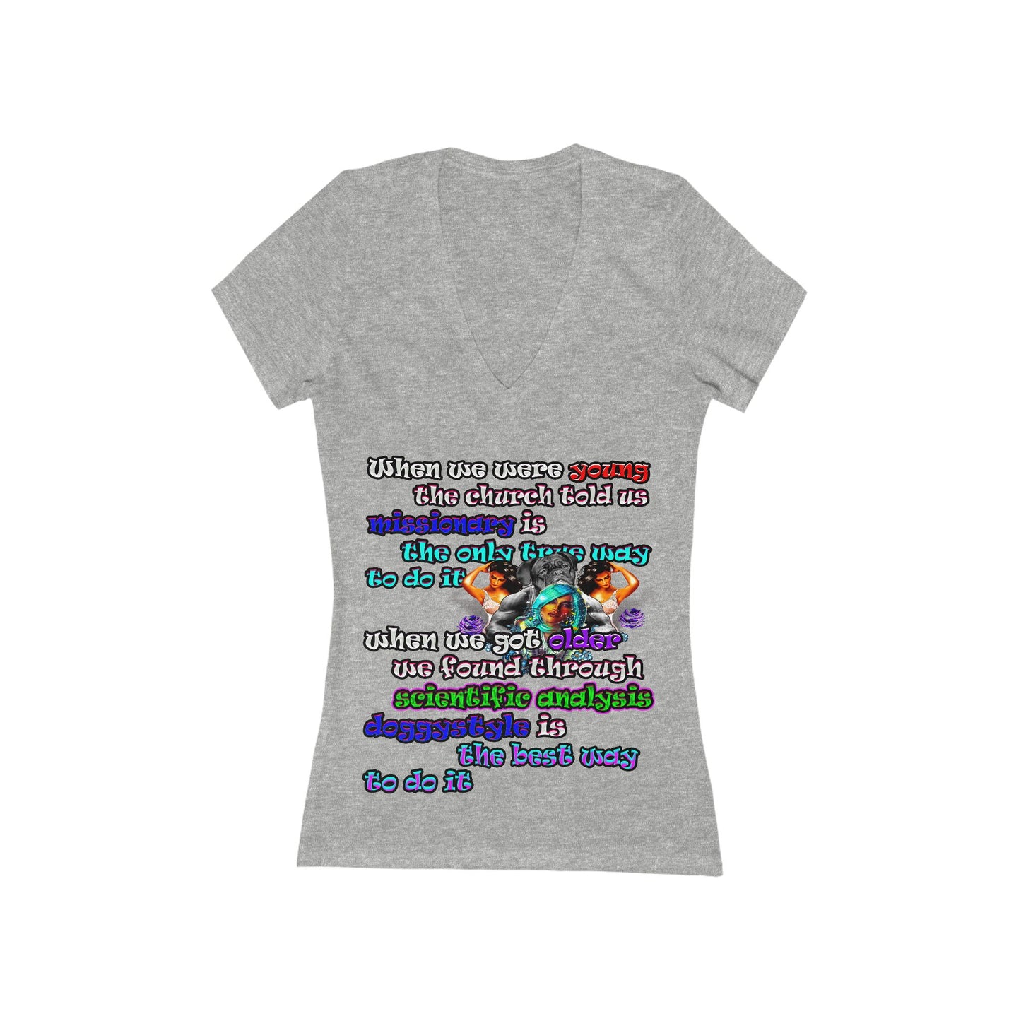 doggystyle - Women's Jersey Short Sleeve Deep V-Neck Tee