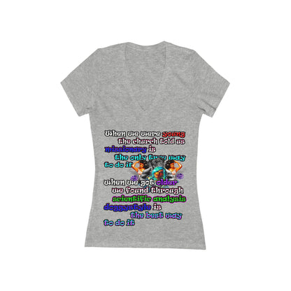 doggystyle - Women's Jersey Short Sleeve Deep V-Neck Tee