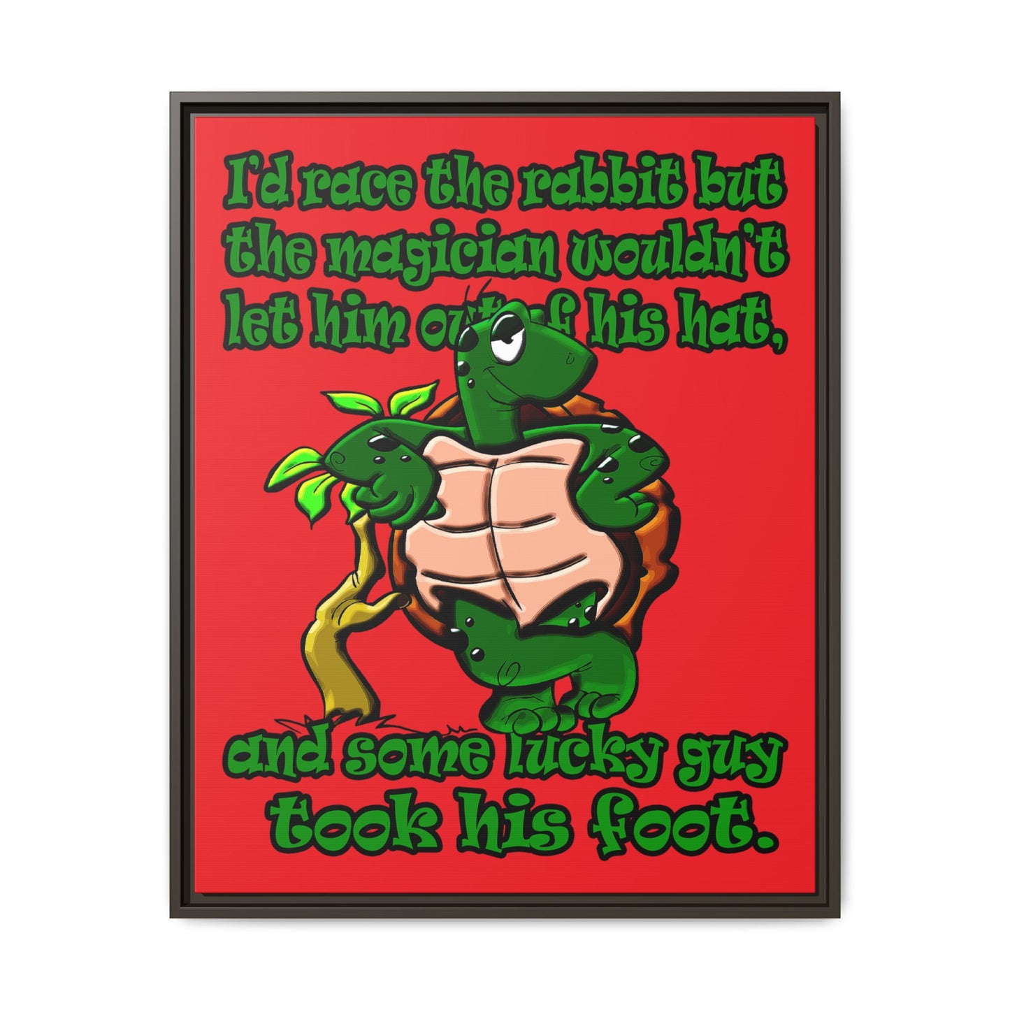 turtle race - framed canvas art (red)