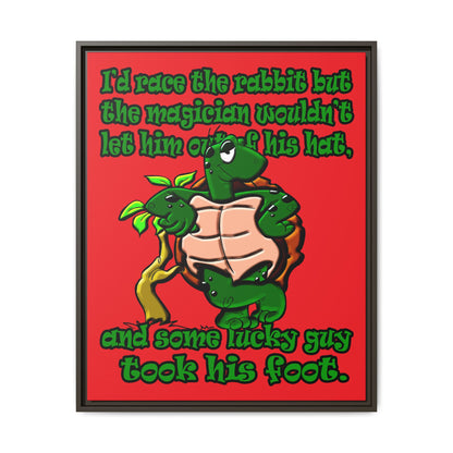 turtle race - framed canvas art (red)