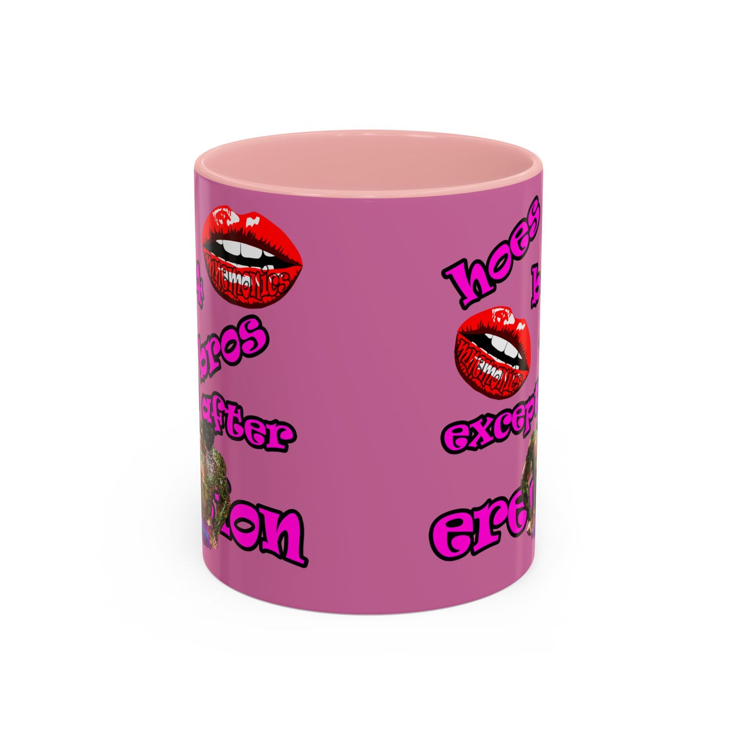 hoes b4 bros - Accent Mug (light pink)