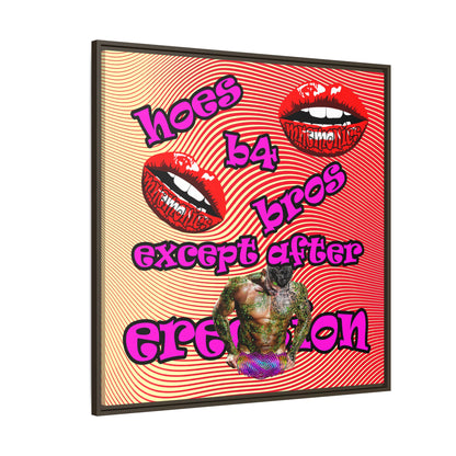 hoes b4 bros - framed canvas art (yellow-orange wave)