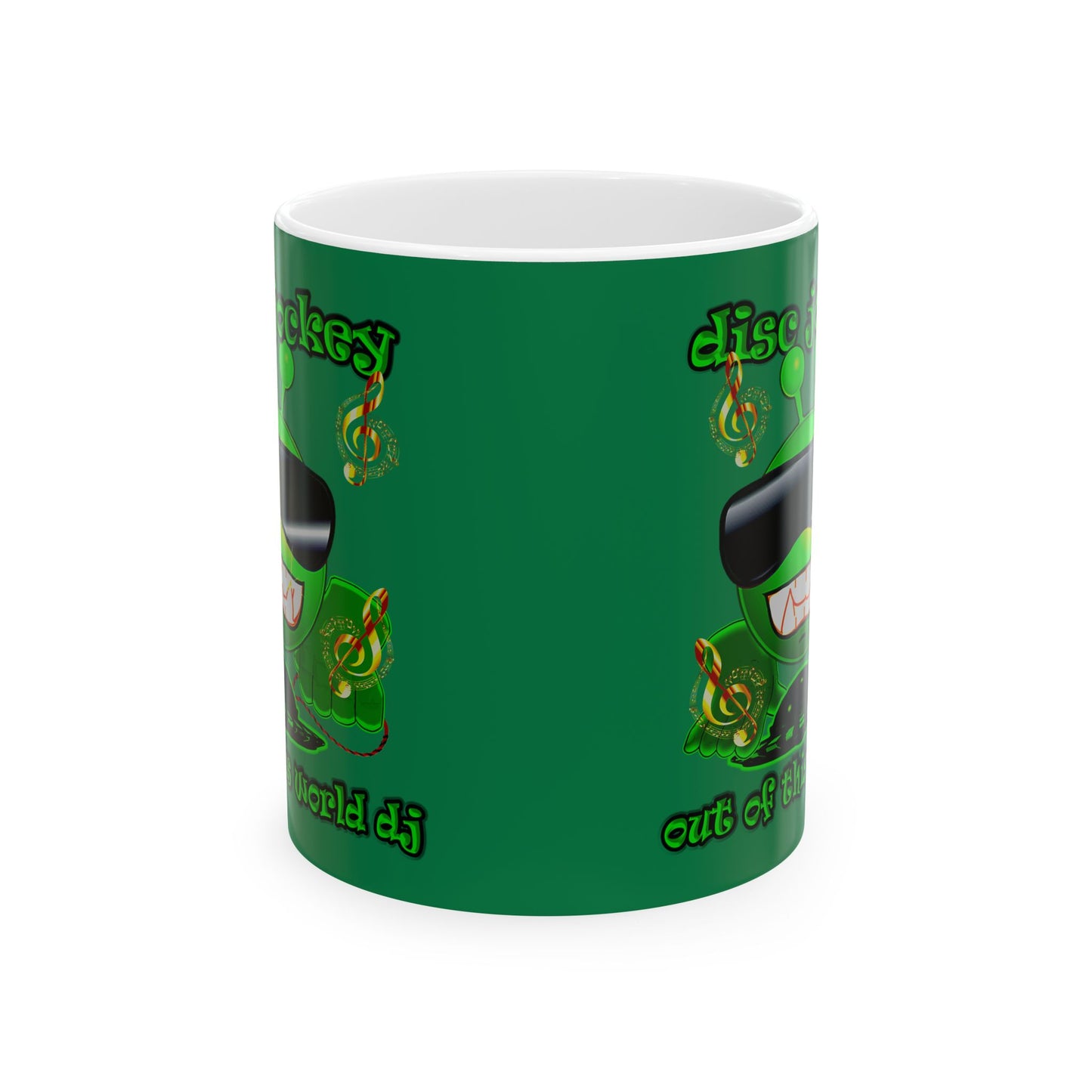 disc jockey - White Mug (dark green)