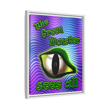 green monster - framed canvas art (purple wave)