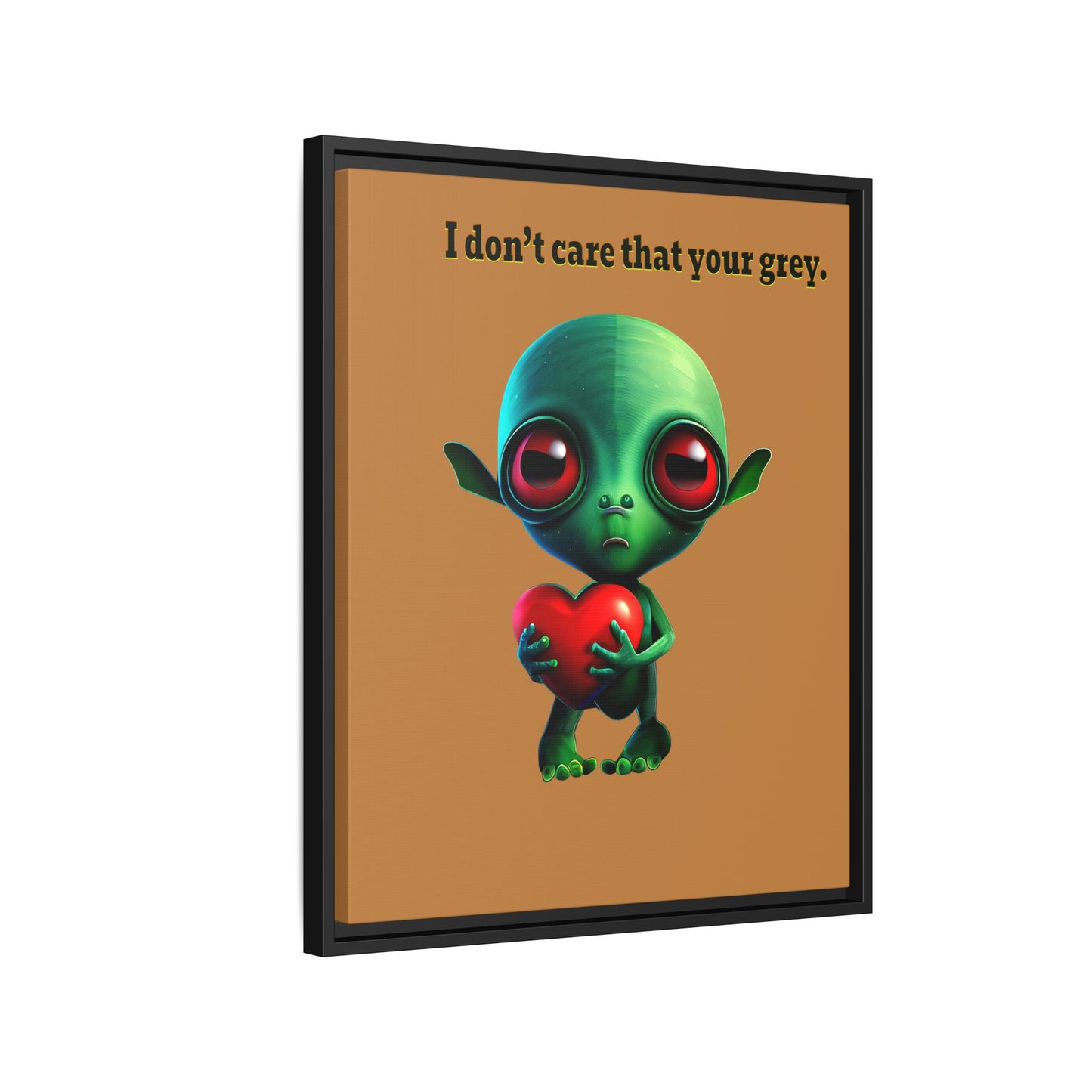 I don't care that your grey - framed canvas art (light brown)